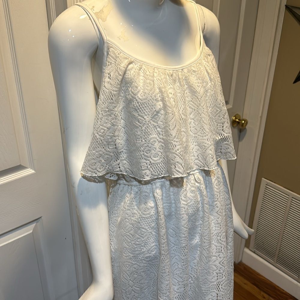 Ashley Stewart  Bailey blue hi low lace dress